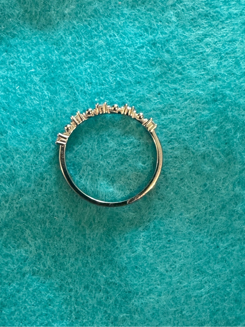 Classic Silver Band Ring with Clear Accent Stones 0210